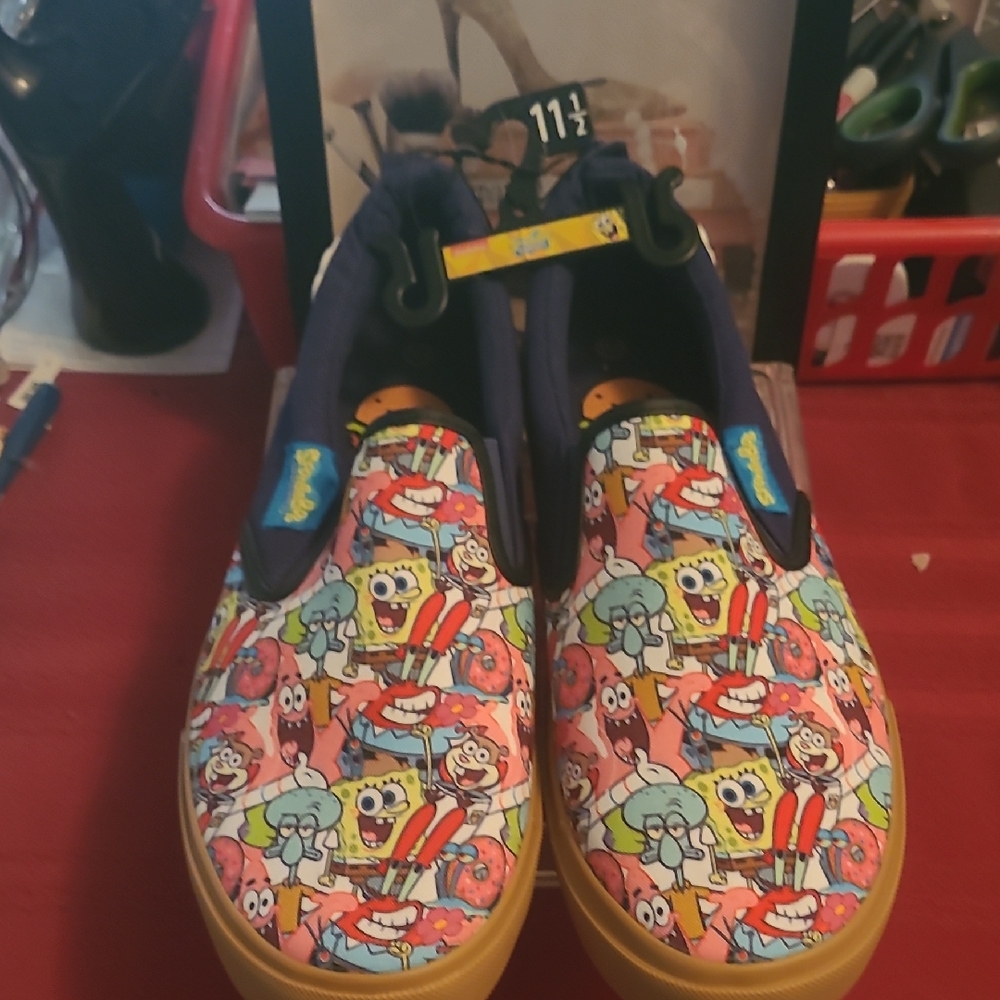 Mens Slip On Spongebob Squarepants Shoed